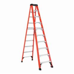 Louisville® BRUTE FS1410HD FM1400HD Ribbed Type IAA Step Ladder, 10 ft H Ladder, 375 lb Load, 9 Steps, Fiberglass, A14.5
