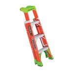 Louisville® FXS1504 FXS1500 Type IA 2-in-1 Cross Step to Shelf Ladder, 4 ft H Ladder, 300 lb Load, 3 Steps, Fiberglass, A14.5