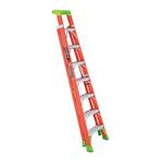 Louisville® FXS1508 FXS1500 Type IA 2-in-1 Cross Step to Shelf Ladder, 8 ft H Ladder, 300 lb Load, 7 Steps, Fiberglass, A14.5