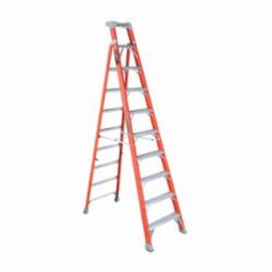 Louisville® FXS1510 FXS1500 Type IA 2-in-1 Cross Step to Shelf Ladder, 10 ft H Ladder, 300 lb Load, 9 Steps, Fiberglass, A14.5