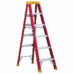 Louisville® L-3016-06 Type IA Non-Conductive Weather Resistant Step Ladder, 6 ft H Ladder, 300 lb Load, 5 Steps, Fiberglass, A14.5