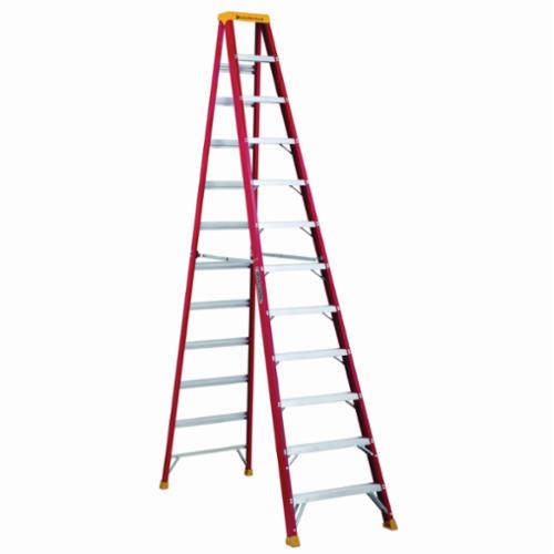 Louisville® L-3016-12 Type IA Non-Conductive Weather Resistant Step Ladder, 12 ft H Ladder, 300 lb Load, 11 Steps, Fiberglass, A14.5