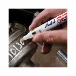 Markal® 096820 Valve Action® Liquid Paint Marker, 1/8 in Bullet/Medium Tip, Fiber Nib/Metal Barrel, White