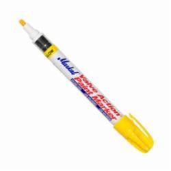 Markal® 096821 Valve Action® Liquid Paint Marker, 1/8 in Bullet/Medium Tip, Fiber Nib/Metal Barrel, Yellow