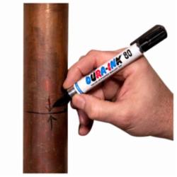 Markal® 096923 Dura-Ink® 80 Water Resistant Permanent Ink Marker, 1/8 in Valve Actuated/Tapered Tip, Black