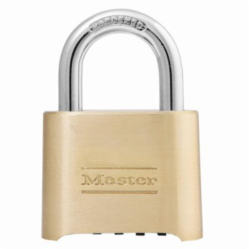 Master Lock® 175 Combination Resettable Safety Padlock, Keyless Key, Laminated Steel Body, 5/16 in Dia Shackle, Combination Locking Mechanism