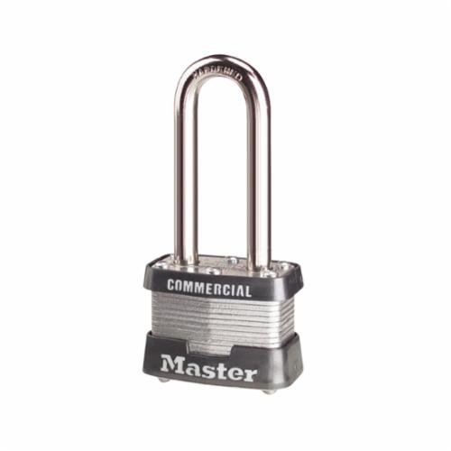 Master Lock® 3KALH Commercial Grade Non-Rekeyable Safety Padlock With 2 in Shackle, Keyed Alike, Alike Key, 9/32 in Shackle, Laminated Steel Body, Pin Tumbler Locking