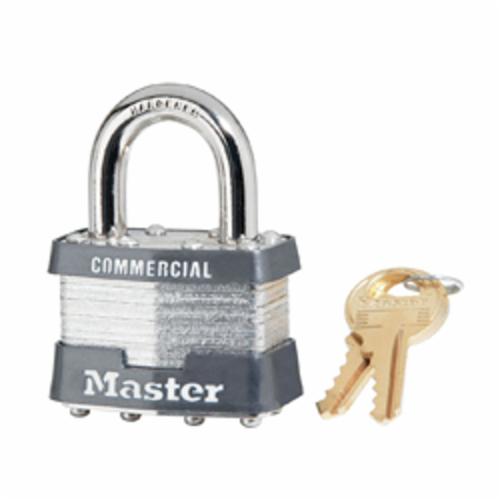 Master Lock® 81 Non-Rekeyable Padlock, Different Key, Steel Body, 5/16 in Dia Shackle, Silver, 5-Pin Tumbler Locking Mechanism