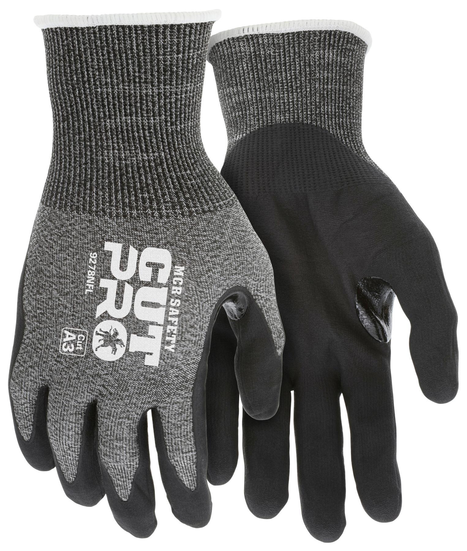 MCR Safety 9278NF Cut Pro™ Cut-Resistant Gloves, Nitrile Foam Coating, HyperMax™, Knit Wrist Cuff, Resists: Abrasion, Cut and Puncture, ANSI Cut-Resistance Level: A3, ANSI Puncture-Resistance Level: 4