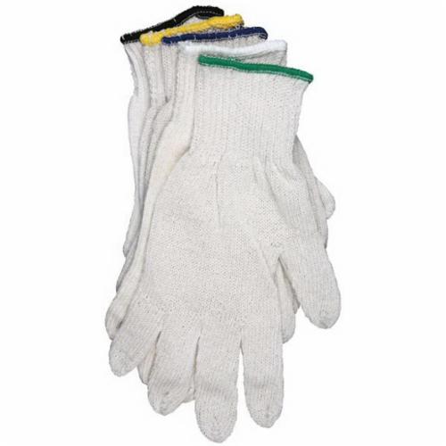 MCR Safety 9500L Regular Weight General Purpose Gloves, Reversible Cut/Standard Finger Style, L, 7 ga 70% Cotton/30% Polyester, Natural/White, String Knit Wrist Cuff, Uncoated Coating, Resists: Abrasion, Unlined Lining