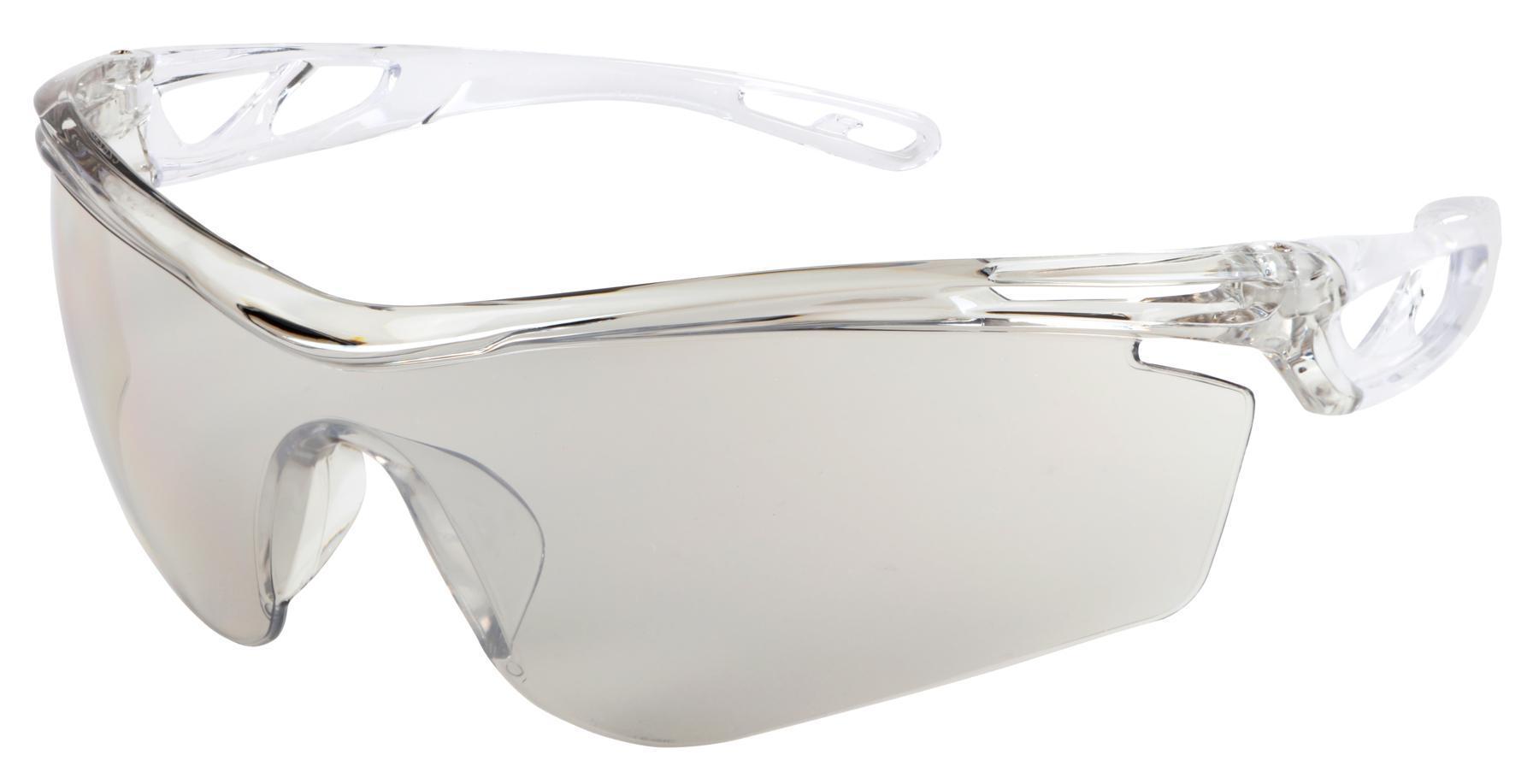 MCR Safety CL419 Checklite® CL4 Single Lens Safety Glasses, Duramass™ Hard, Clear Mirror Lens, Polycarbonate Lens, ANSI Z87+