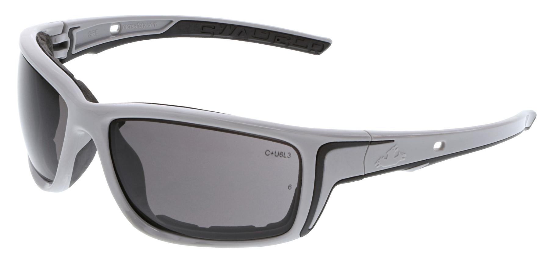 MCR Safety SR522PF Swagger® SR5 Dual Lens Safety Glasses, MAX6 Anti-Fog, Polycarbonate/Foam Lined Frame, ANSI Z87+