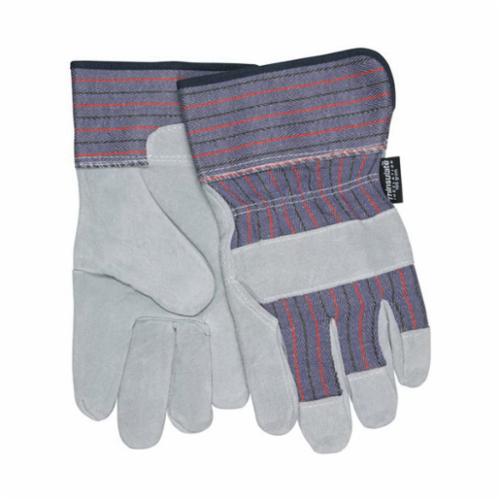 MCR Safety 1320L Insulating General Purpose Gloves, Gunn Pattern/Standard Finger/Wing Thumb Style, Cowhide Leather Palm, 7 ga Cotton Thread/Leather/Polyester, Gray, Rubberized Safety Cuff, Thermosock® Lining