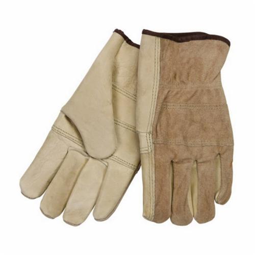 MCR Safety 3205 Industrial Grade General Purpose Gloves, Drivers, Cowhide Leather Palm, Cotton Threadeather/Polyester, Beige, Open/Slip-On Cuff, Resists: Abrasion, Unlined Lining, Gunn Pattern/Standard Finger/Keystone Thumb