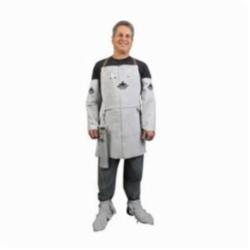 MCR Safety 38130MW Bib Apron With Front Pocket, 30 in L x 24 in W, Split Cow Leather with Kevlar® Stitch, Gray