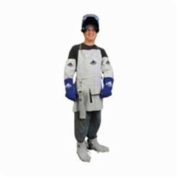 MCR Safety 38130MW Bib Apron With Front Pocket, 30 in L x 24 in W, Split Cow Leather with Kevlar® Stitch, Gray