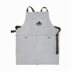 MCR Safety 38130MW Bib Apron With Front Pocket, 30 in L x 24 in W, Split Cow Leather with Kevlar® Stitch, Gray