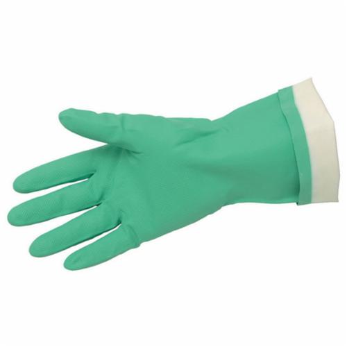 MCR Safety 5320E Nitri-Chem™ Economy Grade Chemical-Resistant Gloves With Black Logo, XL, Paired Hand, Nitrile, Green, Flock Lining, 13 in L, Resists: Abrasion, Chemical, Cut, Puncture and Tear, Unsupported Support, Straight Cuff, 15 mil THK