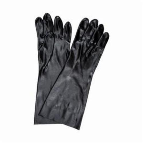 MCR Safety 6218 Industrial Grade General Purpose Gloves, Coated, Standard Finger/Wing Thumb Style, L, PVC Palm, PVC, Black/White, Gauntlet Cuff, PVC with Smooth Finish Coating, Resists: Light Chemical, Interlock Lining