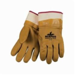 MCR Safety 6710T Premium Grade General Purpose Gloves, Work, Standard Finger/Wing Thumb Style, L, Double Dipped PVC Palm, Double Dipped PVC, Orange/Tan, Safety Cuff, Sandy Coating, Foam Lining