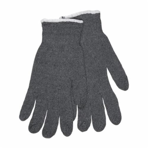 MCR Safety 9637L Regular Weight General Purpose Gloves, Multi-Purpose, Reversible Pattern/Standard Finger Style, L, Cotton/Polyester Palm, 7 ga 70% Cotton/30% Polyester, Gray, String Knit Wrist Cuff, Uncoated Coating, Unlined Lining