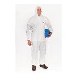 MicroGuard MP® 8015-4XL Breathable Disposable Coverall With Attached Hood, Elastic Wrist and Ankle, 4XL, White, Microporous Fabric, 51 to 54 in Chest, 32-1/2 in L Inseam