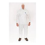 MicroGuard MP® 8015-4XL Breathable Disposable Coverall With Attached Hood, Elastic Wrist and Ankle, 4XL, White, Microporous Fabric, 51 to 54 in Chest, 32-1/2 in L Inseam