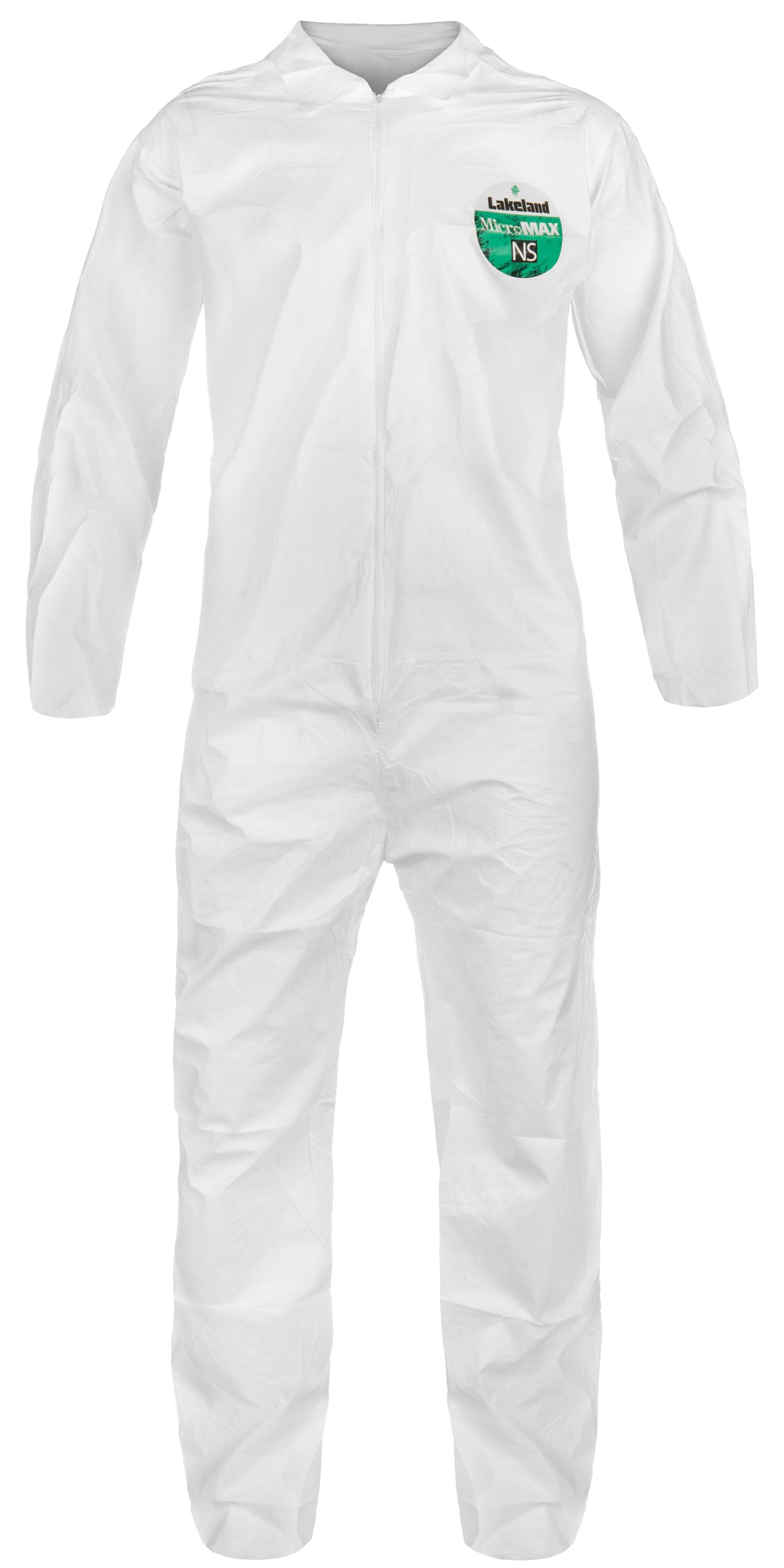 MicroMax® NS  MNSA412-LG MNSA412 Light Weight MNSG Coverall, White, Microporous Film Laminate
