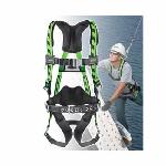 Miller® by Honeywell AirCore™ AC-QC-BDP/UGN Harness, Universal, 400 lb Load, Polyester Strap, Quick-Connect Leg Strap Buckle, Quick-Connect Chest Strap Buckle, Carbon Steel Hardware, Green