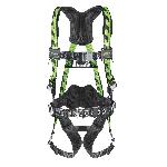 Miller® by Honeywell AirCore™ AC-QC-BDP/UGN Harness, Universal, 400 lb Load, Polyester Strap, Quick-Connect Leg Strap Buckle, Quick-Connect Chest Strap Buckle, Carbon Steel Hardware, Green