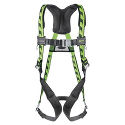 Miller® by Honeywell AirCore™ AC-QC/UGN Harness, Universal, 400 lb Load, Polyester Strap, Quick-Connect Leg Strap Buckle, Quick-Connect Chest Strap Buckle, Carbon Steel Hardware, Green