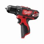 Milwaukee® M12™ 2407-20 Compact Lightweight Cordless Drill/Driver, 3/8 in Chuck, 12 VDC, 0 to 400/0 to 1500 rpm No-Load, 7-3/8 in OAL, Li-Ion Battery