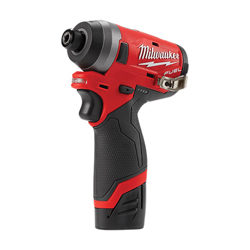 Milwaukee® M12™ FUEL™ 2553-22 Cordless Impact Driver Kit, 1/4 in Hex Drive, 4000 bpm, 1300 in-lb Torque, 12 VAC, 5.1 in OAL