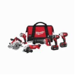 Milwaukee® M18™ 2696-26 2-Tool Cordless Combination Kit, Tools: Angle Grinder/Circular Saw/Hammer Drill/Impact Driver/Reciprocating Saw, 18 VDC, 3 Ah Lithium-Ion, Keyless Blade