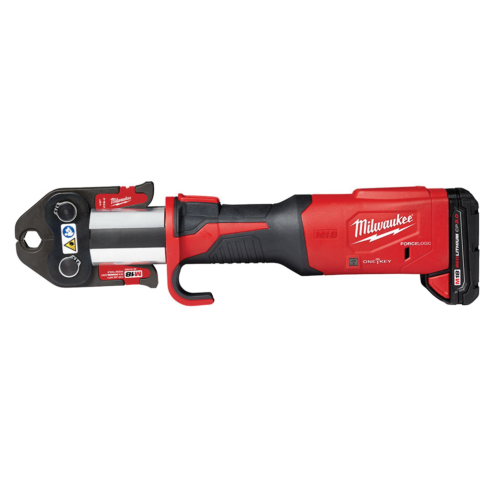 Milwaukee® 2922-22 M18™ FORCE LOGIC™ Press Tool With ONE-KEY™ 1/2 to 2 in CTS Jaws, 1/2 to 4 in Capacity, 18 V, Li-Ion Battery