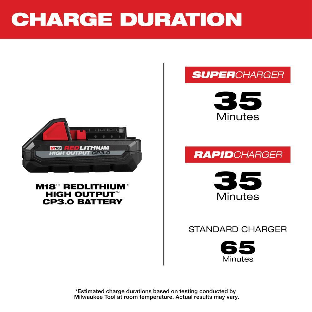 Milwaukee® 48-11-1837 Battery, 3 Ah Li-Ion Battery, 18 V Charge, For Use With M18™ Cordless Tools