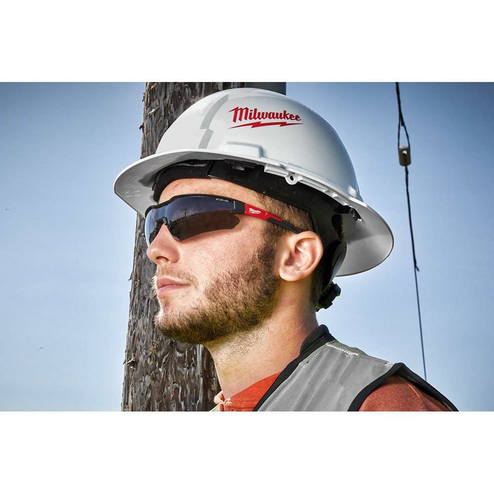 Milwaukee® 48-73-2016 Safety Glasses, Anti-Scratch, Tinted Lens, Black/Red, ANSI Z87.1/CSA Z94.3