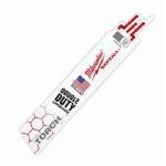 Milwaukee® SAWZALL® The Torch™ 48-00-5782 Demolition Straight Back Reciprocating Saw Blade, 6 in L x 1 in W, 14 TPI, Bi-Metal Body, Universal/Toothed Edge Tang