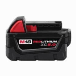 Milwaukee® M18™ REDLITHIUM™ 48-11-1852 Rechargeable Cordless Battery Pack, 5 Ah Li-Ion Battery, 18 VDC Charge, For Use With M18™ Cordless Power Tool