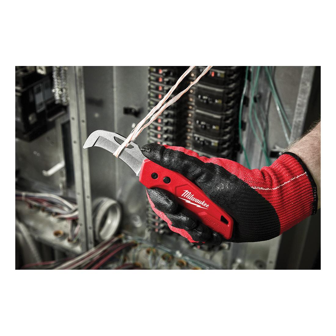 Milwaukee® Fastback™ 48-22-1526 Lockable Folding Pocket Knife, Stainless Steel Hawkbill Blade, 2.45 in L Blade