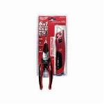 Milwaukee® 48-22-3079 6-in-1 1-Handed Spring Loaded Combination Plier With Side Cutter and Wire Stripper, 2-1/4 in L x 1-1/2 in W Forged Alloy Steel Jaw, 7-1/2 in OAL