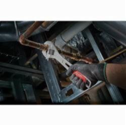 Milwaukee® 48-22-7412 Uninsulated Adjustable Wrench, 1-5/8 in, Polished Chrome, 12 in OAL, Steel Body, ASME Specified, Steel