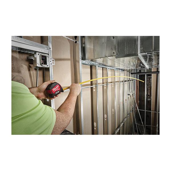 Milwaukee® STUD™ 48-22-9725M Magnetic Measuring Tape With Belt Clip, 25 ft L x 1-5/16 in W Blade, Steel Blade, 1/16 in, 1/8 in Graduation