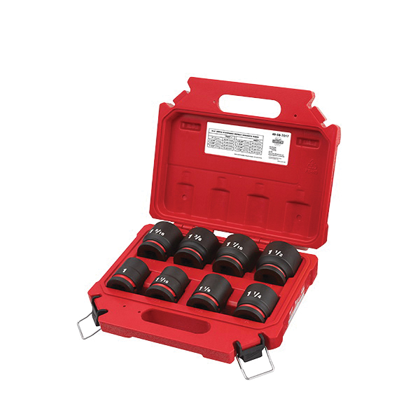 Milwaukee® SHOCKWAVE™ Impact Duty™ 49-66-7017 Standard Socket Set, ASME Specified, 6 Points, 3/4 in Drive, 8 Pieces, Hex, Included Socket Size: 1 in, 1-1/16 in, 1-1/8 in, 1-1/4 in, 1-5/16 in, 1-3/8 in, 1-7/16 in and 1-1/2 in, Case Container