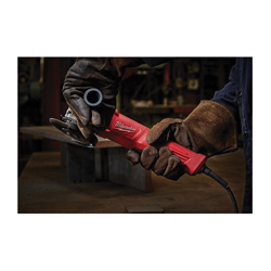 Milwaukee® 6141-30 Lock-On Corded Small Angle Grinder, 4-1/2 in Dia Wheel, 5/8-11 Arbor/Shank, 120 VAC, Black/Gray/Red