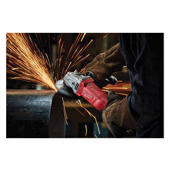 Milwaukee® 6142-31 No-Lock Corded Small Angle Grinder, 4-1/2 in Dia Wheel, 5/8-11 Arbor/Shank, 120 VAC, Black/Gray/Red