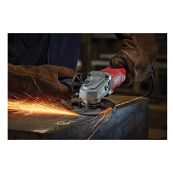 Milwaukee® 6142-31 No-Lock Corded Small Angle Grinder, 4-1/2 in Dia Wheel, 5/8-11 Arbor/Shank, 120 VAC, Black/Gray/Red