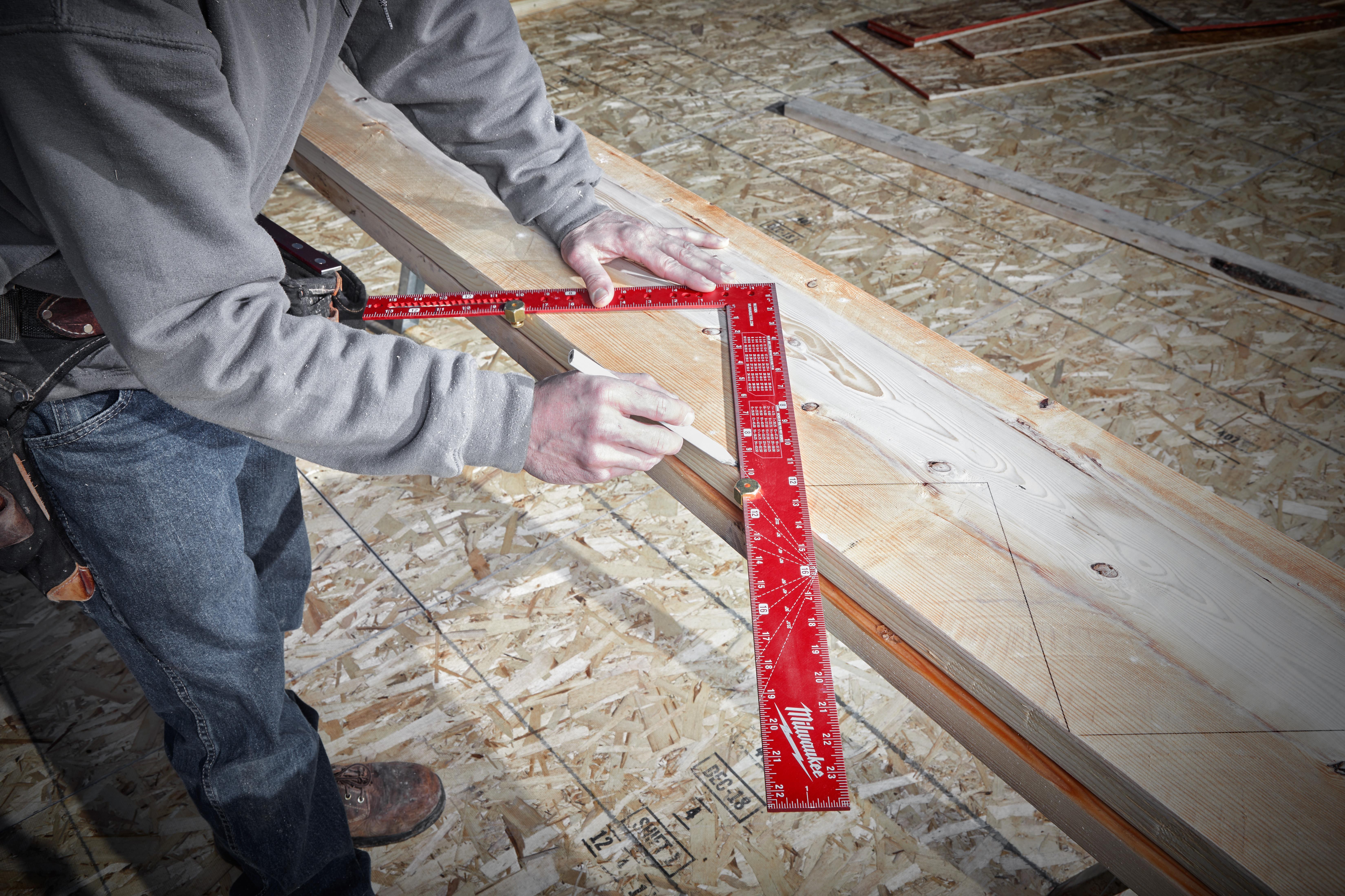 Milwaukee® MLSQ024 Framing Square, 16 x 24 in, 1/8 in, 1/10 in, 1/12 in, 1/16 in Graduation, Anodized Aluminum