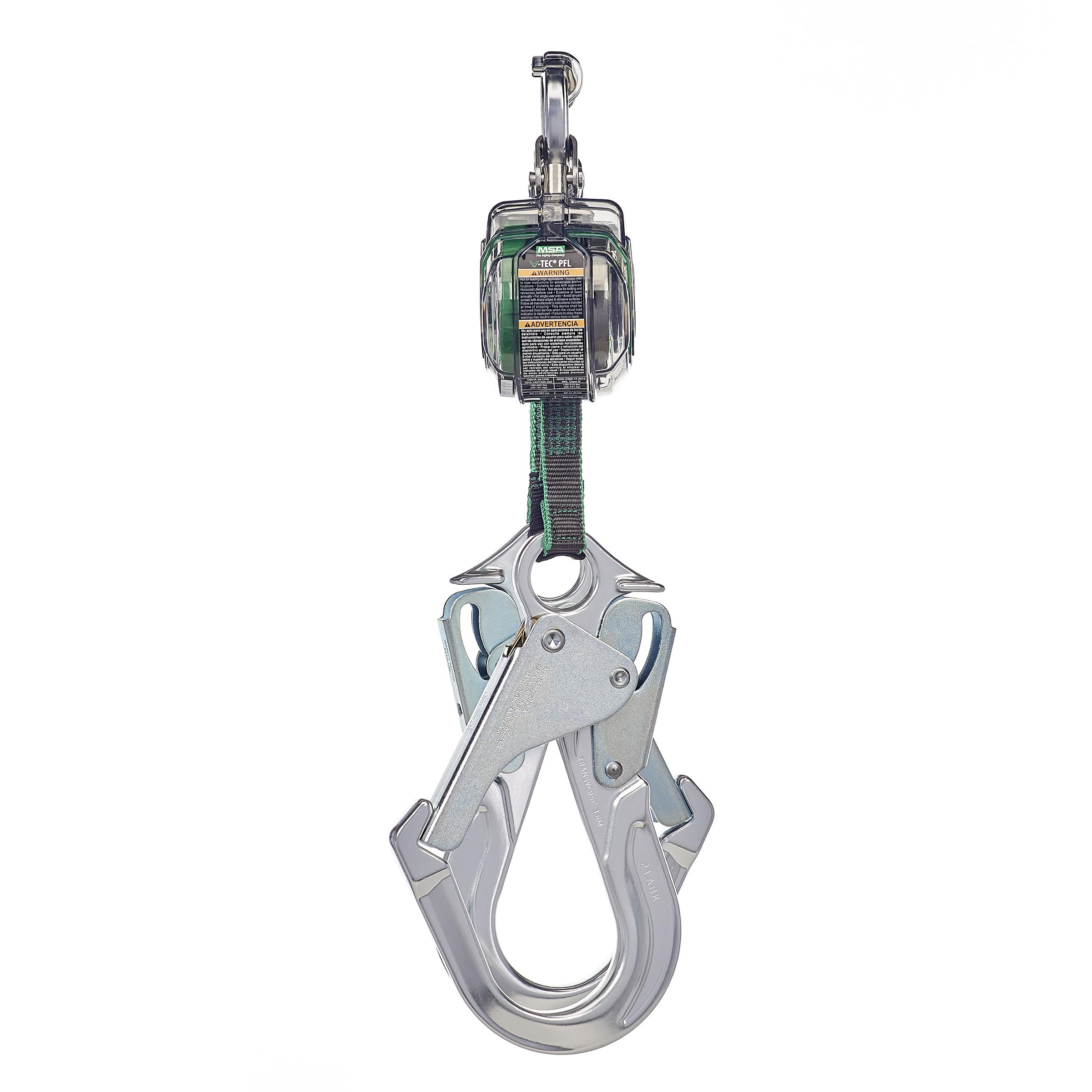 MSA V-TEC™ 63111-00A Mini Twin Leg Personal Fall Limiter, 400 lb Load, 6 ft L, ANSI Z359.14 (Class B), CSA Z259.2.2, OSHA Compliant