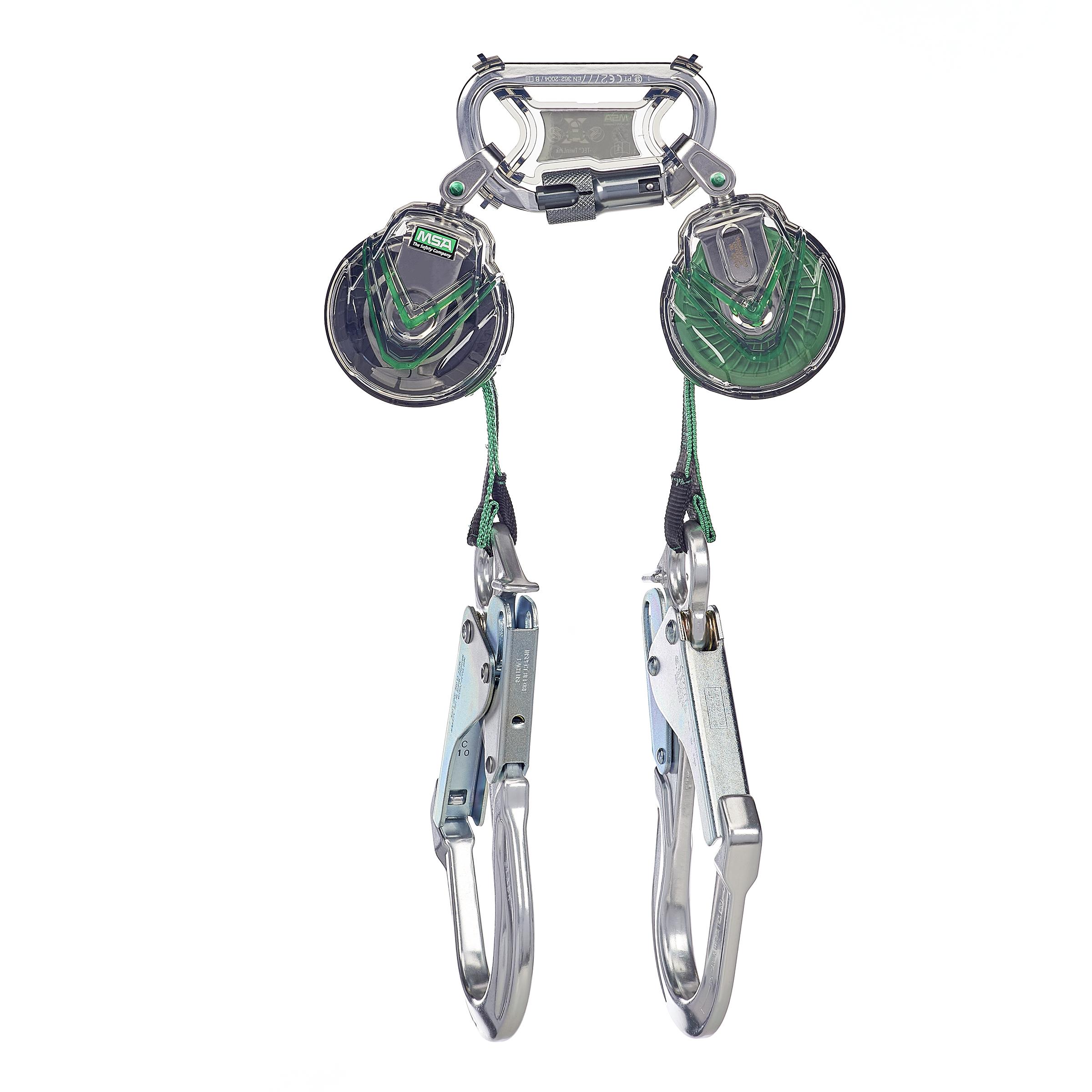 MSA V-TEC™ 63111-00A Mini Twin Leg Personal Fall Limiter, 400 lb Load, 6 ft L, ANSI Z359.14 (Class B), CSA Z259.2.2, OSHA Compliant